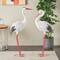Tall White Textured Metal Crane Garden Sculpture Set
